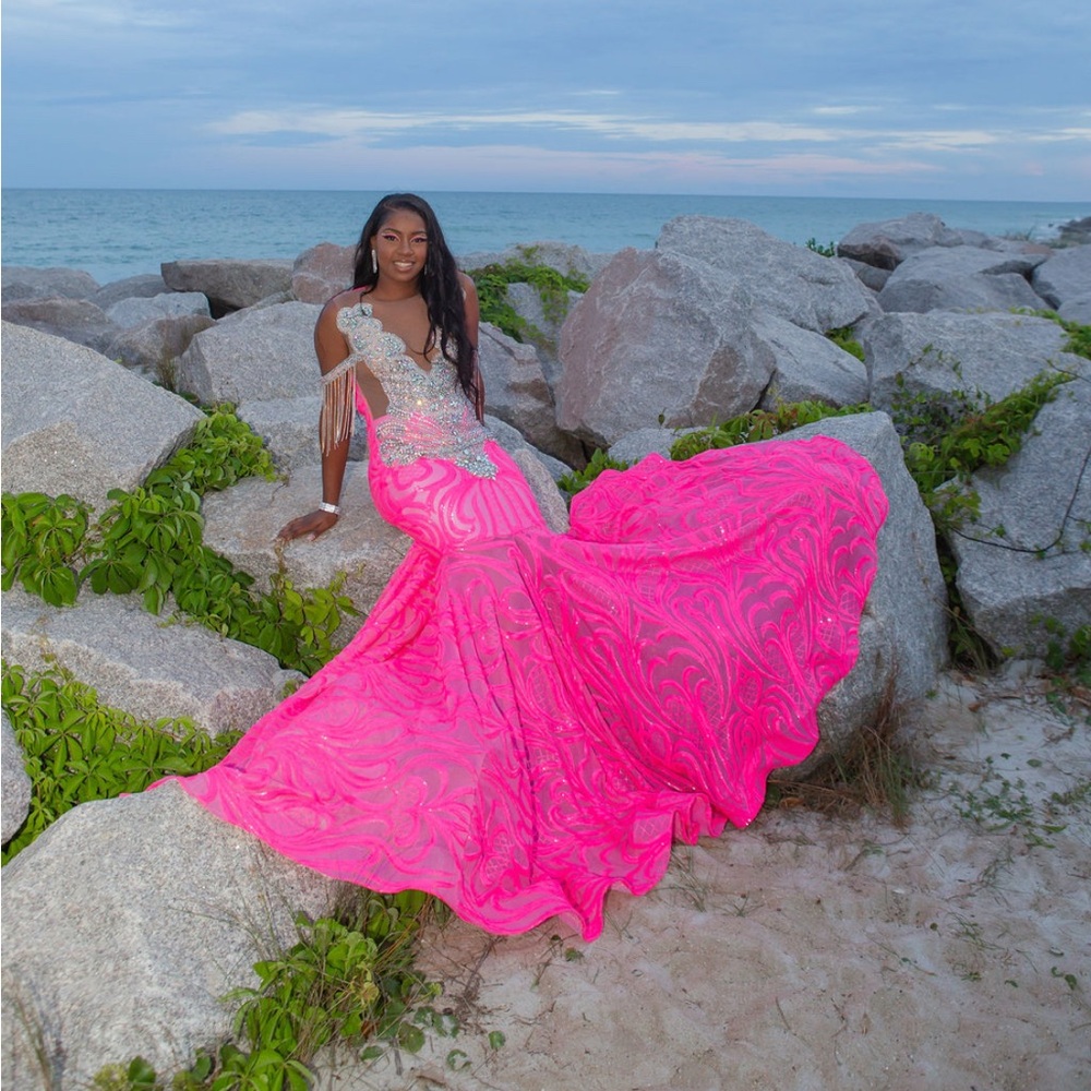 Vibrant Pink Mermaid Gown